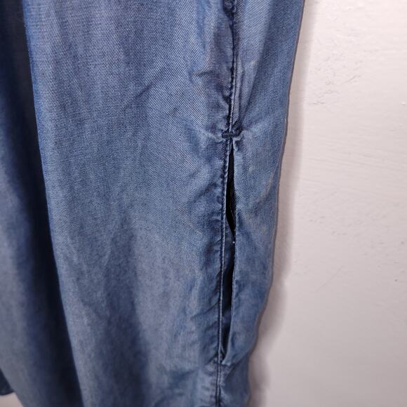 Tommy Bahama Women’s Chambray Off-The-Shoulder Ruffle Top Shift Dress Size M - Picture 2 of 9